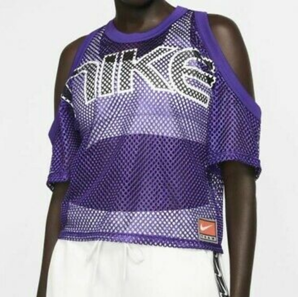 NEW Team Nike Mesh Off Shoulder Top